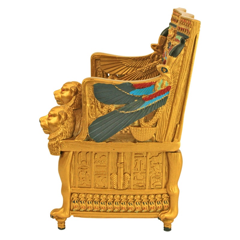 Design Toscano QL14557 Egyptian DÃ©cor Trinket Box - King Tut's Golden Throne Jewelry Box - Egyptian Statues,Full Color - Image 3